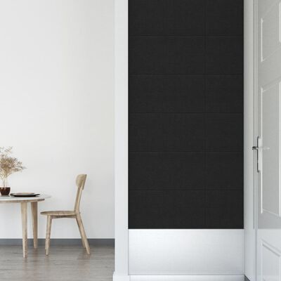 vidaXL Paneles de pared 12 uds tela negro 30x30 cm 1,08 m²
