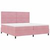 vidaXL Cama Box Spring LED con colch&oacute;n Rosa 200 x 200 cm Terciopelo