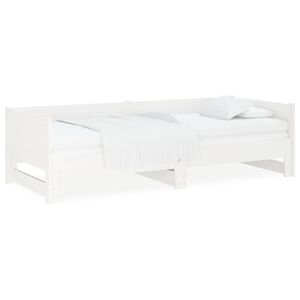 vidaXL Sof&aacute; cama extra&iacute;ble sin colch&oacute;n blanco 2x(90x190) cm