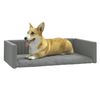 vidaXL Cama de maletero coche para perros aspecto lino gris 90x60 cm