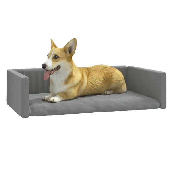 vidaXL Cama de maletero coche para perros aspecto lino gris 90x60 cm