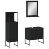vidaXL Set de muebles de ba&ntilde;o 3 piezas madera contrachapada negro