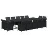 vidaXL Set comedor jard&iacute;n 15 pzas y cojines rat&aacute;n sint&eacute;tico negro