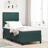 vidaXL Cama tipo Box Spring con colch&oacute;n Verde oscuro 100 x 200 cm tela