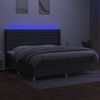 vidaXL Cama box spring colch&oacute;n y luces LED tela gris claro 200x200 cm
