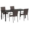 vidaXL Conjunto de Comedor de Jard&iacute;n 5 uds. Marr&oacute;n