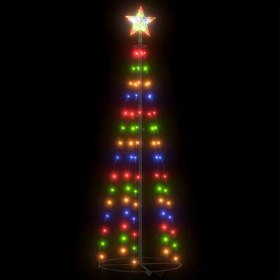 vidaXL Árbol cono de Navidad 84 LEDs decoración colores 50x150 cm