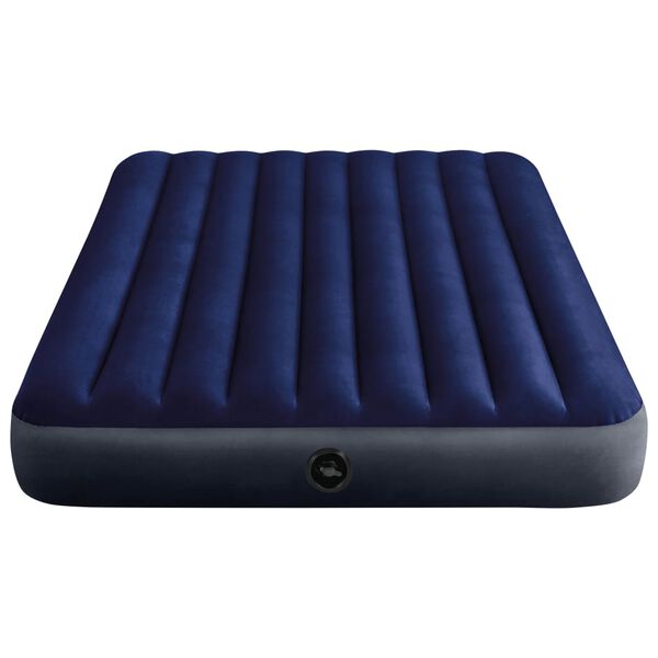 Intex Cama hinchable Dura-Beam con bomba azul 152x203x25 cm