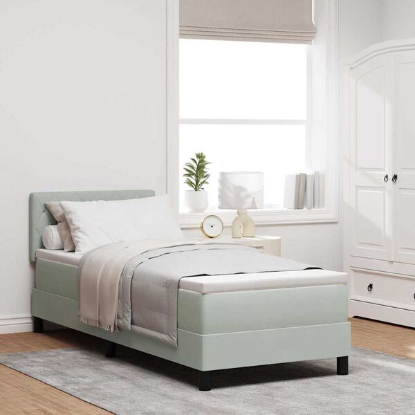 vidaXL Cama tipo Box Spring Gris Claro 80 x 200 cm Terciopelo