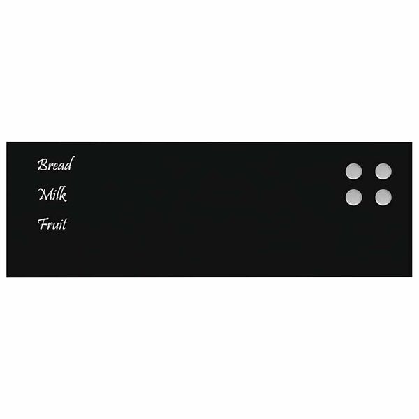 vidaXL Pizarra magn&eacute;tica de pared vidrio templado negro 60x20 cm