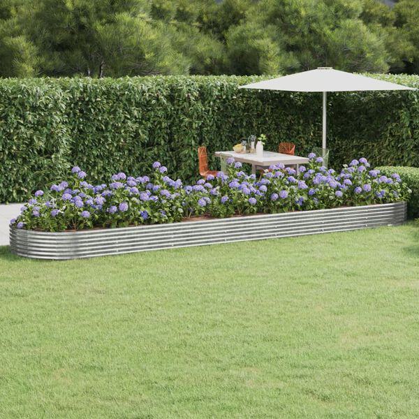 vidaXL Jardinera arriate acero galvanizado plata 600x140x36 cm