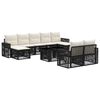 vidaXL Conjunto de sof&aacute;s de jard&iacute;n 10 uds. Negro y Blanco Crema