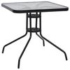 vidaXL Mesa de jard&iacute;n de acero negro 70x70x70 cm