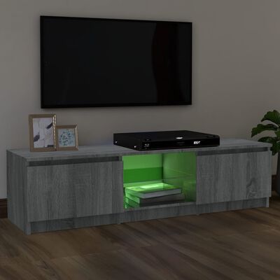 vidaXL Mueble de TV con luces LED gris Sonoma 120x30x35,5 cm