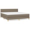 vidaXL Cama box spring con colch&oacute;n tela gris taupe 180x200 cm