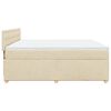 vidaXL Cama box spring con colch&oacute;n tela color crema 200x200 cm