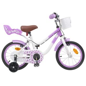 vidaXL Bicicleta Infantil 12 Pulgadas para 2-4 a&ntilde;os Morado