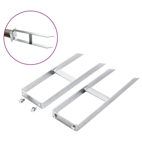 vidaXL Clavijas de tierras para valla de WPC 2 unidades acero 40 cm