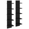 vidaXL Estante de pared 2 uds. Roble Negro 22 x 15 x 100 cm