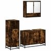 vidaXL Set de muebles ba&ntilde;o 3 pzas madera contrachapada roble ahumado