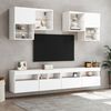 vidaXL Mueble de pared de TV con luces LED 6 piezas blanco