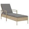 vidaXL Tumbona con coj&iacute;n rat&aacute;n sint&eacute;tico beige 63x200x81 cm