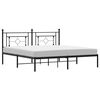 vidaXL Estructura cama sin colch&oacute;n con cabecero metal negro 183x213 cm