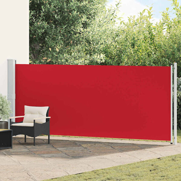 vidaXL Toldo lateral retr&aacute;ctil para patio rojo 600x160 cm