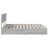 vidaXL Cama con almacenamiento con cabecera Gris Sonoma 160 x 200 cm