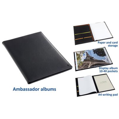 rillstab Libro portafolios Ambassador Luxe A4 10 bolsillos negro
