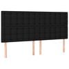 vidaXL Cabecero de cama de tela negro 160x5x118/128 cm