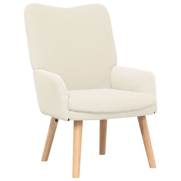 vidaXL sill&oacute;n Crema 63 x 67 x 94 cm Tela de Oveja y Contrachapado