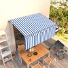 vidaXL Toldo retr&aacute;ctil manual con persiana azul y blanco 3x2,5 m