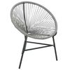 vidaXL Silla redonda de cuerdas de jard&iacute;n rat&aacute;n sint&eacute;tico gris