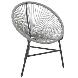vidaXL Silla redonda de cuerdas de jard&iacute;n rat&aacute;n sint&eacute;tico gris