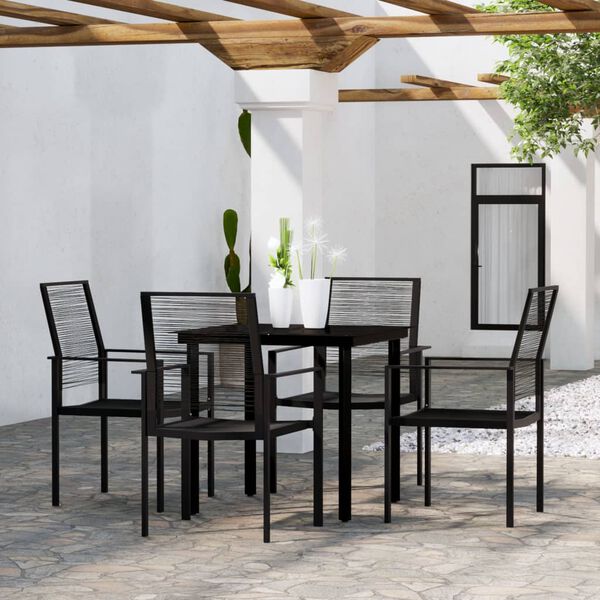 vidaXL Juego de comedor de jardín 5 piezas negro