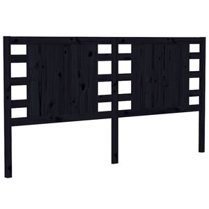 vidaXL Cabecero de cama madera maciza de pino negro 146x4x100 cm