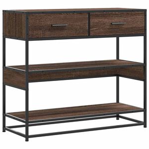 vidaXL Mesa consola madera de ingenier&iacute;a marr&oacute;n roble 90x35x80 cm