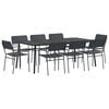 vidaXL Conjunto de comedor 9 uds. Antracita 200 x 100 x 72 cm Acero