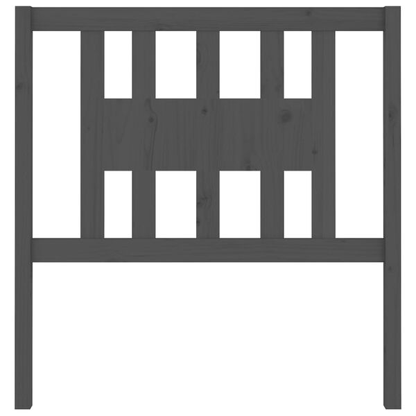 vidaXL Cabecero madera maciza de pino gris 81x4x100 cm