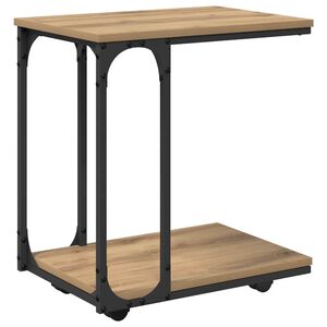 vidaXL Mesa lateral Roble artisan 50 x 35 x 55.5 cm