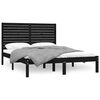 vidaXL Estructura de cama madera maciza negra King Size 150x200 cm