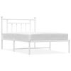 vidaXL Estructura cama sin colch&oacute;n con cabecero metal blanco 100x200cm