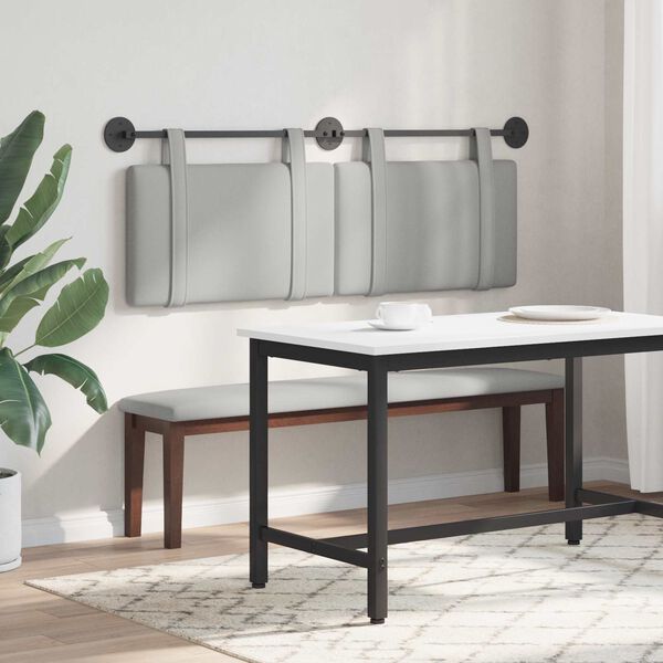 vidaXL Cabecera Colgante Liso Gris Nube 130 x 55 x 5 cm tela