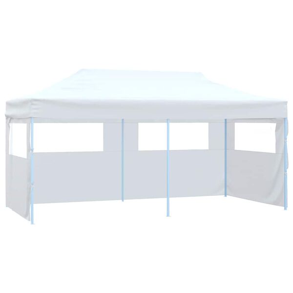 vidaXL Carpa plegable profesional con 4 paredes acero blanco 3x6 m