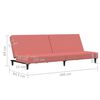 vidaXL Sof&aacute; cama de 2 plazas terciopelo rosa