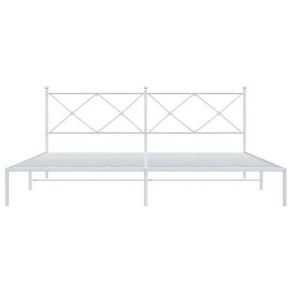 vidaXL Estructura cama sin colchón con cabecero metal blanco 200x200cm