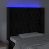 vidaXL Cabecero con LED de terciopelo negro 103x16x118/128 cm
