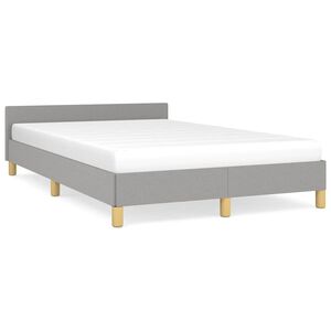 vidaXL Estructura de cama sin colch&oacute;n tela gris claro 120x200 cm