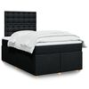 vidaXL Cama box spring con colch&oacute;n tela negro 120x200 cm